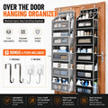 Black 5-tier over-the-door hanging organizer with 10 pockets